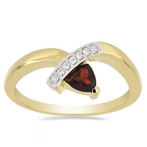 0.52 CT GARNET GOLD PLATED STERLING SILVER RINGS #VR033843