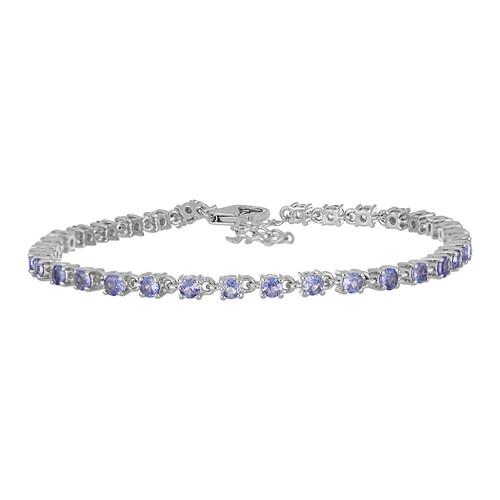 NATURAL TANZANITE GEMSTONE BRACELET IN STERLING SILVER