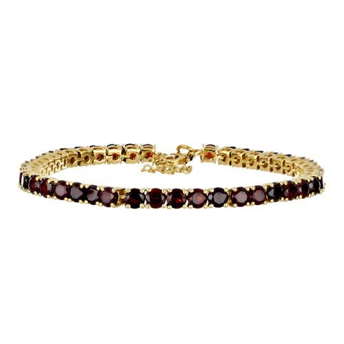 REAL GARNET GEMSTONE BRACELET IN STERLING SILVER