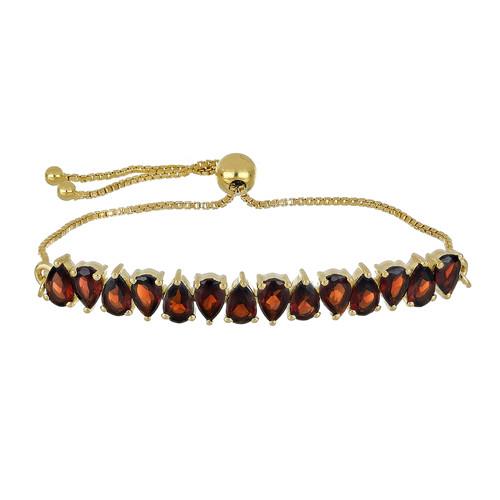 NATURAL GARNET GEMSTONE BRACELET IN STERLING SILVER