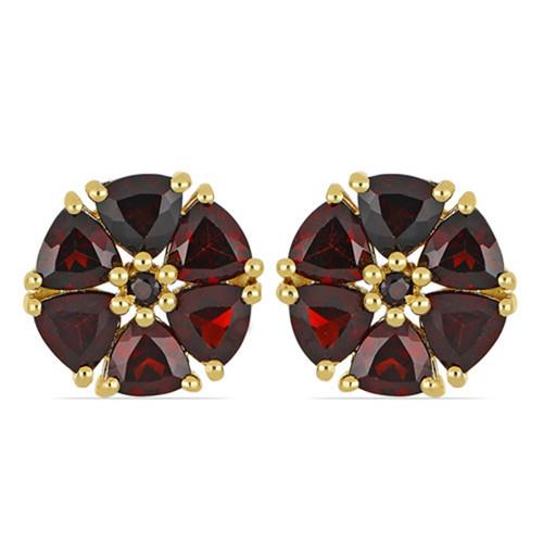 BUY 925 SILVER NATURAL GARNET GEMSTONE CLUSTER EARRINGS