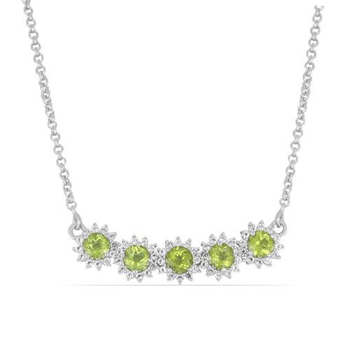 NATURAL PERIDOT GEMSTONE NECKLACE IN 925 SILVER
