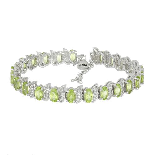 REAL PERIDOT GEMSTONE BRACELET IN 925 SILVER