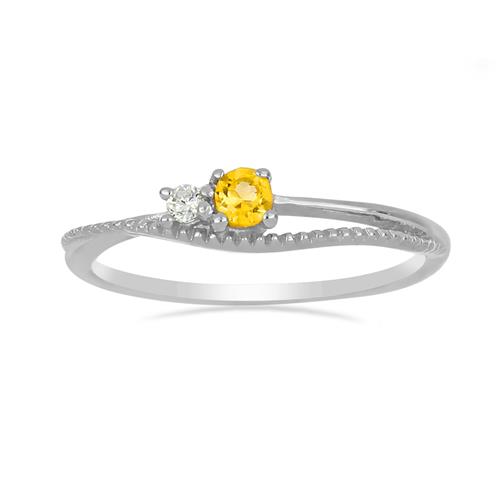 BUY 925 SILVER NATURAL YELLOW SAPPHIRE GEMSTONE CLASSIC RING