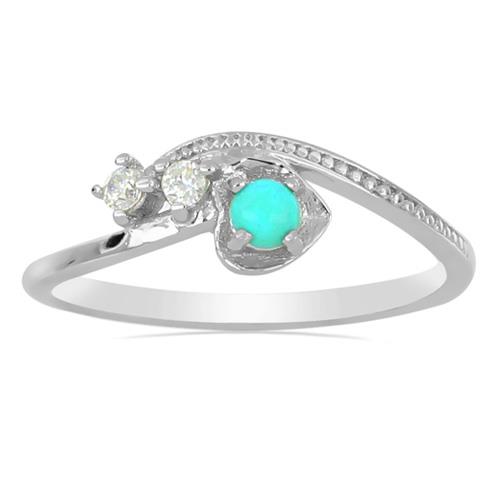 0.15 CT NATURAL TURQUOISE STERLING SILVER RINGS #VR031131