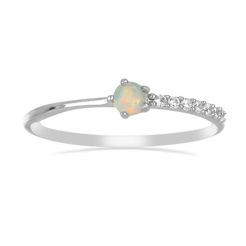 BUY REAL ETHIOPIAN OPAL GEMSTONE CLASSIC RING IN STERLING SILVER