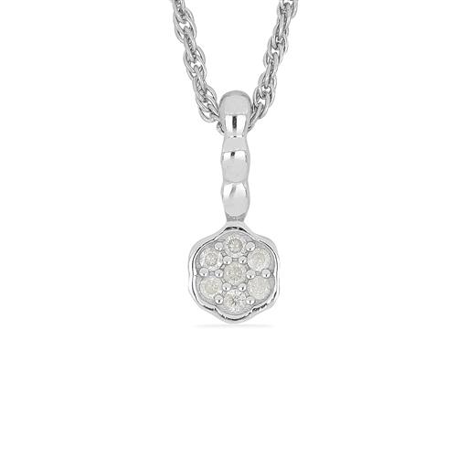 BUY  925 SILVER REAL WHITE DIAMOND DOUBLE CUT GEMSTONE PENDANT