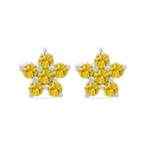 BUY NATURAL YELLOW DIAMOND DOUBLE CUT GEMSTONE EARRINGS IN 925 SILVER