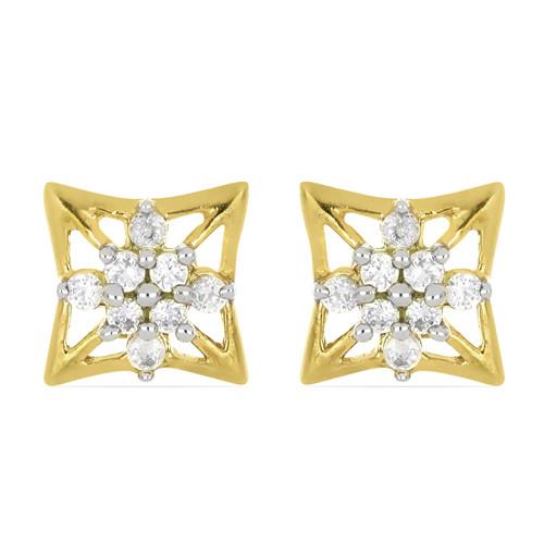 BUY REAL WHITE DIAMOND GEMSTONE 14K GOLD CLASSIC EARRINGS