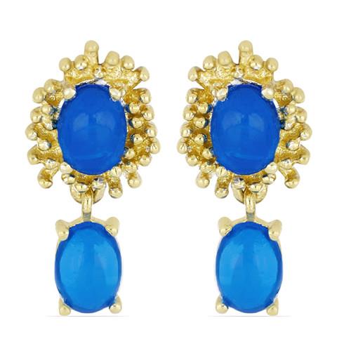 BUY REAL BLUE ETHIOPIAN OPAL GEMSTONE EARRINGS IN 925 SILVER