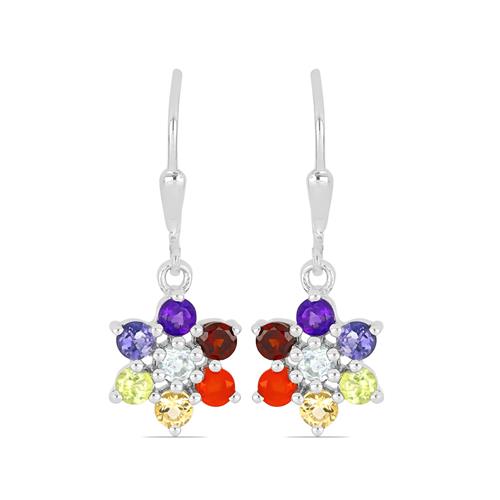 BUY 925 SILVER NATURAL CHAKRA STONES EARRINGS