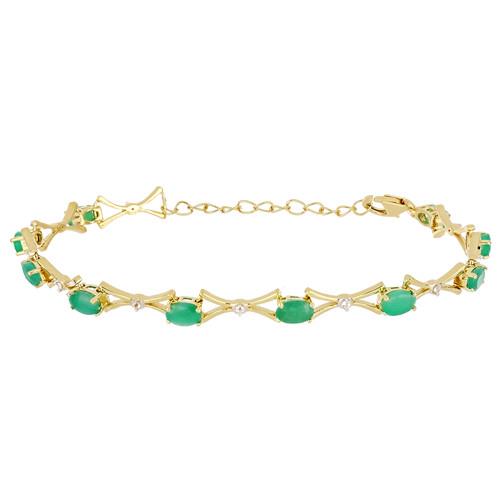 NATURAL EMERALD GEMSTONE BRACELET IN 925 SILVER