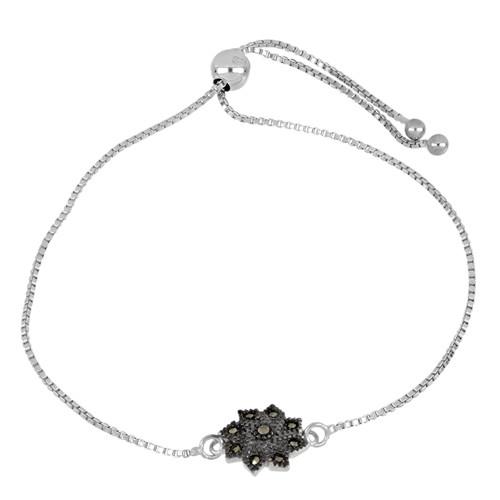 STERLING SILVER AUSTRIAN MARCASITE GEMSTONE BRACELET