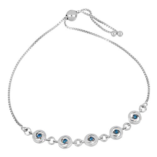  NATURAL BLUE DIAMOND BRACELET IN 925 STERLING SILVER 