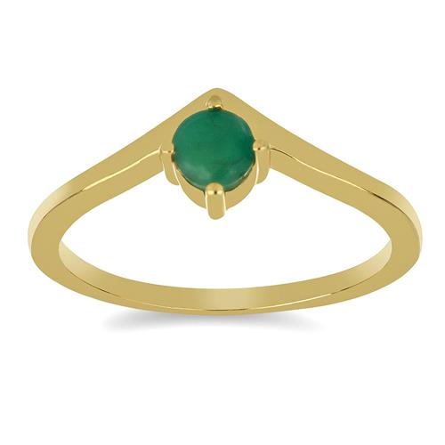 BUY REAL EMERALD GEMSTONE CLASSIC RING IN 925 SILVER 