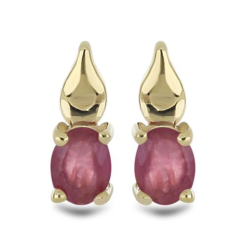 BUY 925 SILVER GLASS FILLED RUBY GEMSTONE EARRINGS