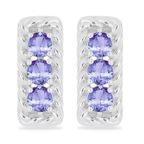 BUY NATURAL TANZANITE GEMSTONE UNIQUE EARRINGS IN 925 SILVER