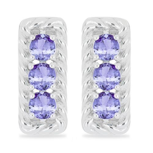 BUY NATURAL TANZANITE GEMSTONE UNIQUE EARRINGS IN 925 SILVER