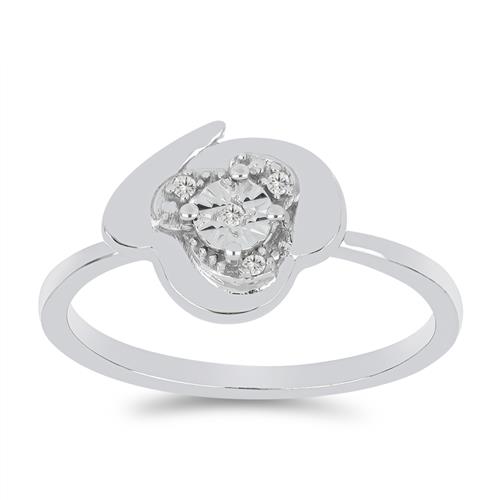 BUY 925 SILVER NATURAL WHITE DIAMOND GEMSTONE UNIQUE RING 