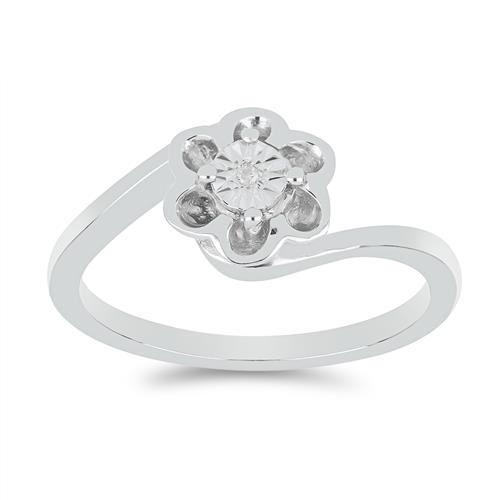 BUY NATURAL WHITE DIAMOND DOUBLE CUT GEMSTONE STYLISH RING IN 925 SILVER  