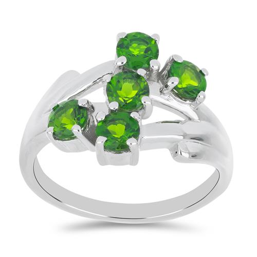 BUY 925 SILVER NATURAL CHROME DIOPSIDE GEMSTONE RING 