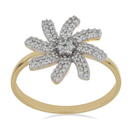 BUY 14K GOLD DIAMOND DOUBLE CUT GEMSTONE FLORAL RING 