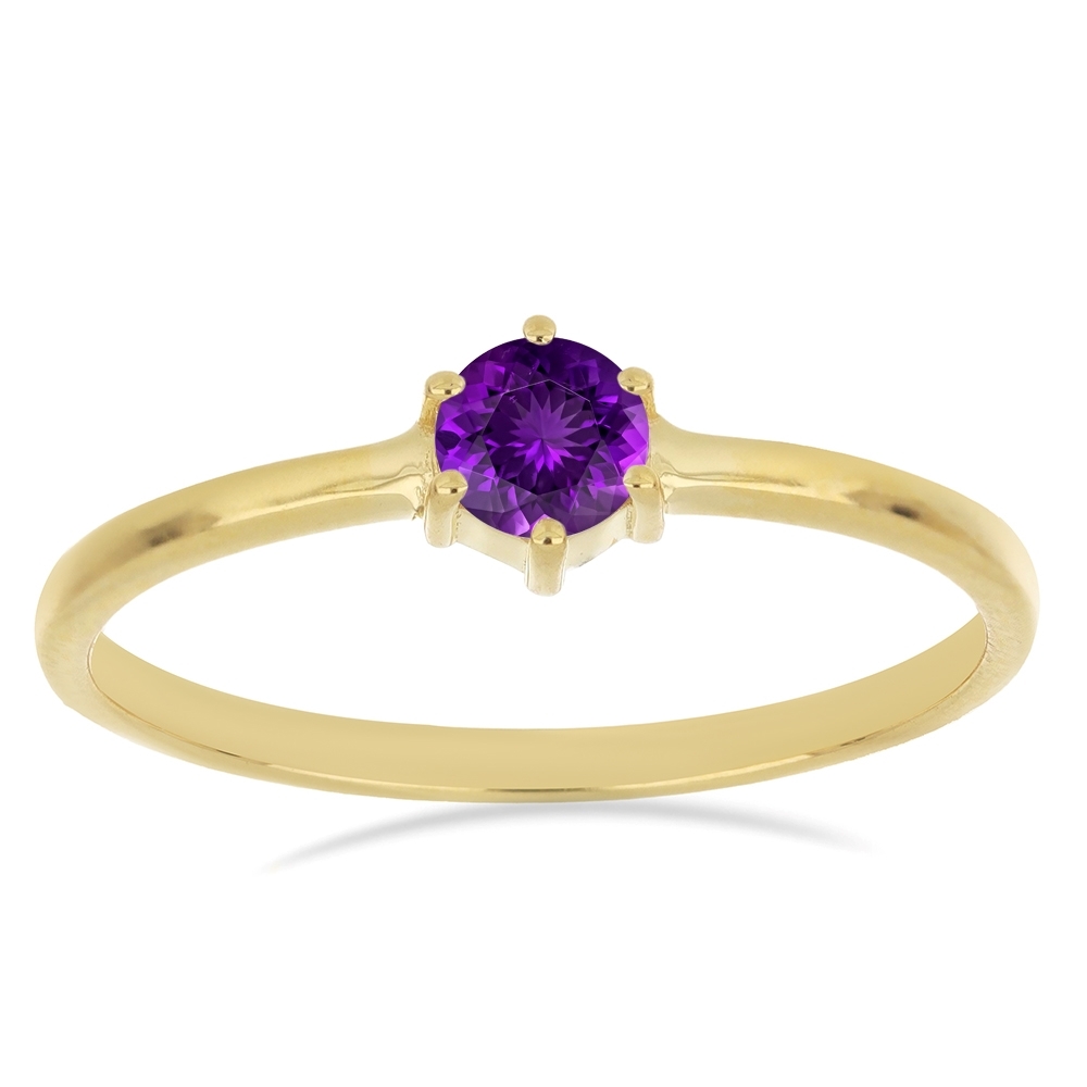 Wholesale 14K Gold Round White Topaz 6-Prong Solitaire Ring Manufacturers in USA