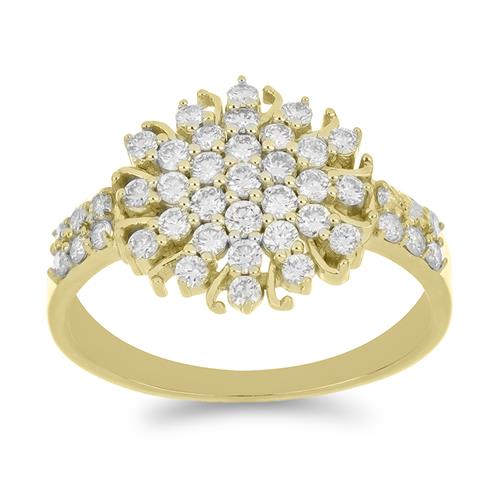 BUY 14K GOLD NATURAL DIAMOND DOUBLE CUT GEMSTONE STYLISH RING 