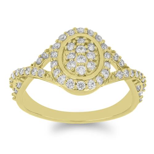 BUY REAL 14K GOLD DIAMOND DOUBLE CUT GEMSTONE RING