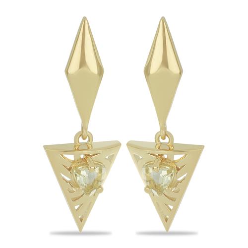  BUY 925 SILVER NATURAL LEMON TOPAZ GEMSTONE EARRINGS 