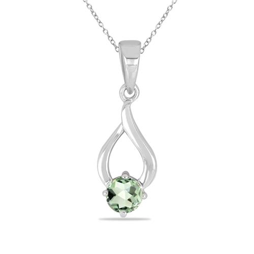 BUY NATURAL GREEN AMETHYST GEMSTONE PENDANT IN 925 SILVER