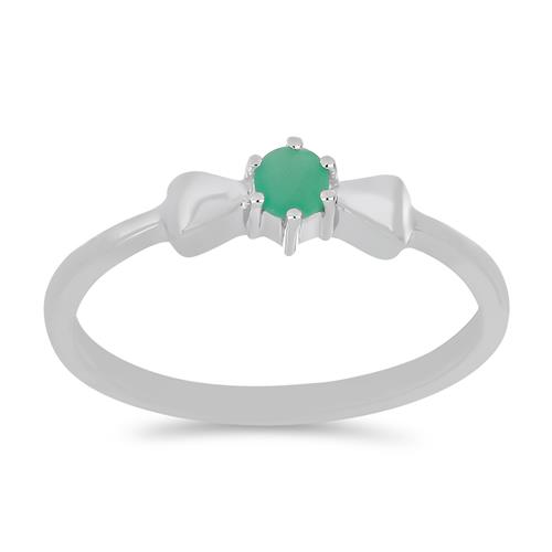 BUY 925 STERLING SILVER NATURAL EMERALD GEMSTONE RING 