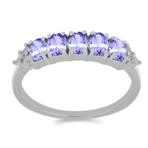 BUY  NATURAL TANZANITE GEMSTONE RING IN 925 SILVER 