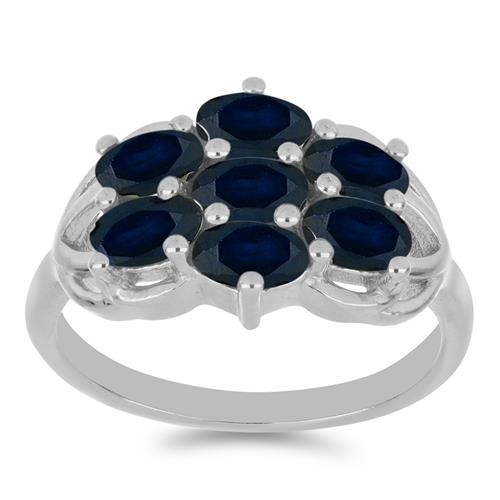 BUY 925 SILVER REAL BLUE SAPPHIRE GEMSTONE RING 
