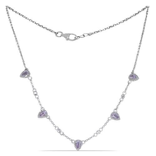 BUY STERLING SILVER NATURAL TANZANITE GEMSTONE NECKLACE 