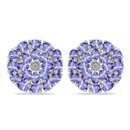 BUY STERLING SILVER REAL TANZANITE GEMSTONE EARRINGS 