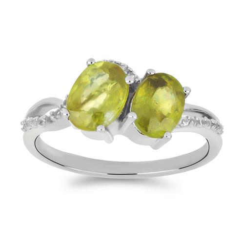 BUY REAL PERIDOT GEMSTONE CLASSIC RING IN 925 SILVER