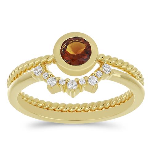 BUY STERLING SILVER NATURAL MADEIRA CITRINE GEMSTONE RING 