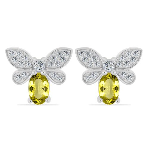 BUY NATURAL CITRINE GEMSTONE EARRING IN 925 SILVER