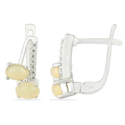 BUY NATURAL ETHIOPIAN OPAL GEMSTONE EARRINGS IN 925 STERLING SILVER – WHOLESALE