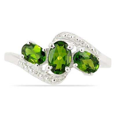 BUY NATURAL CHROME DIOPSITE STYLISH RING IN 925 STERLING SILVER