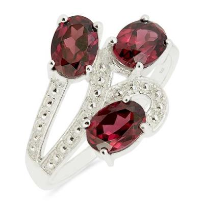 BUY STERLING SILVER NATURAL RHODOLITE MULTI STONE RING