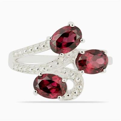 BUY STERLING SILVER NATURAL RHODOLITE MULTI STONE RING