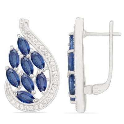 BUY NATURAL BLUE KYANITE GEMSTONE EARRINGS IN STERLING SILVER