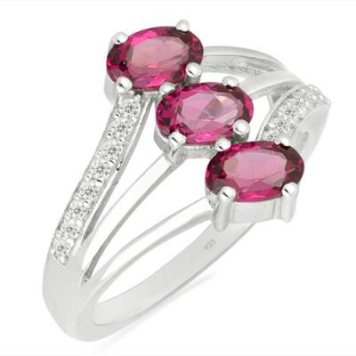 BUY NATURAL RHODOLITE GEMSTONE RING IN 925 SILVER
