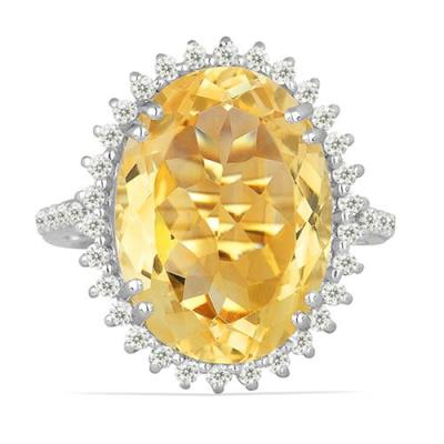 BUY REAL CITRINE GEMSTONE BIG STONE RING IN STERLING SILVER