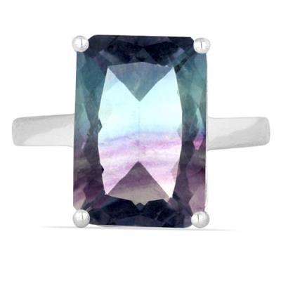 BUY 925 SILVER NATURAL FLUORITE GEMSTONE BIG STONE RING