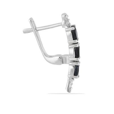 NATURAL BLACK SAPPHIRE GEMSTONE EARRINGS IN 925 STERLING SILVER – WHOLESALE JEWELRY SUPPLIER | JEWELPIN