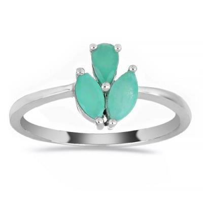 BUY REAL EMERALD GEMSTONE RING IN STERLING SILVER