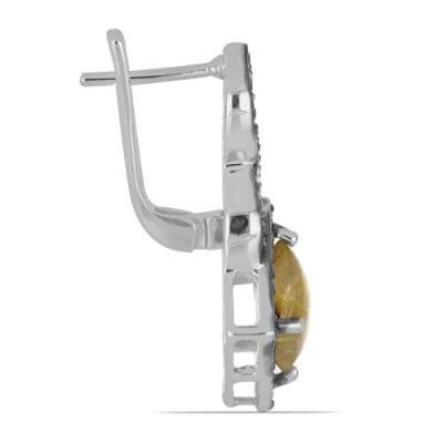 BUY STERLING SILVER GOLDEN RUTILE HALO EARRINGS WITH BLACK SPINEL – BULK WHOLESALE JEWELRY SUPPLIER USA | JEWELPIN